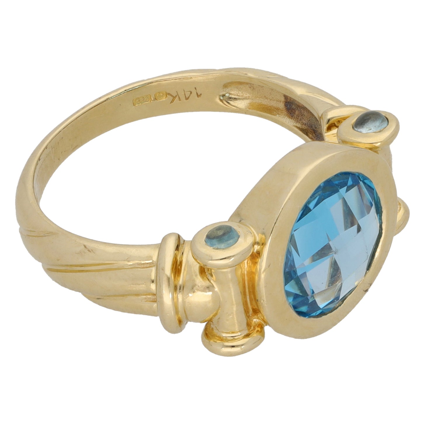 14ct Gold Topaz Dress/Cocktail Ring Size N