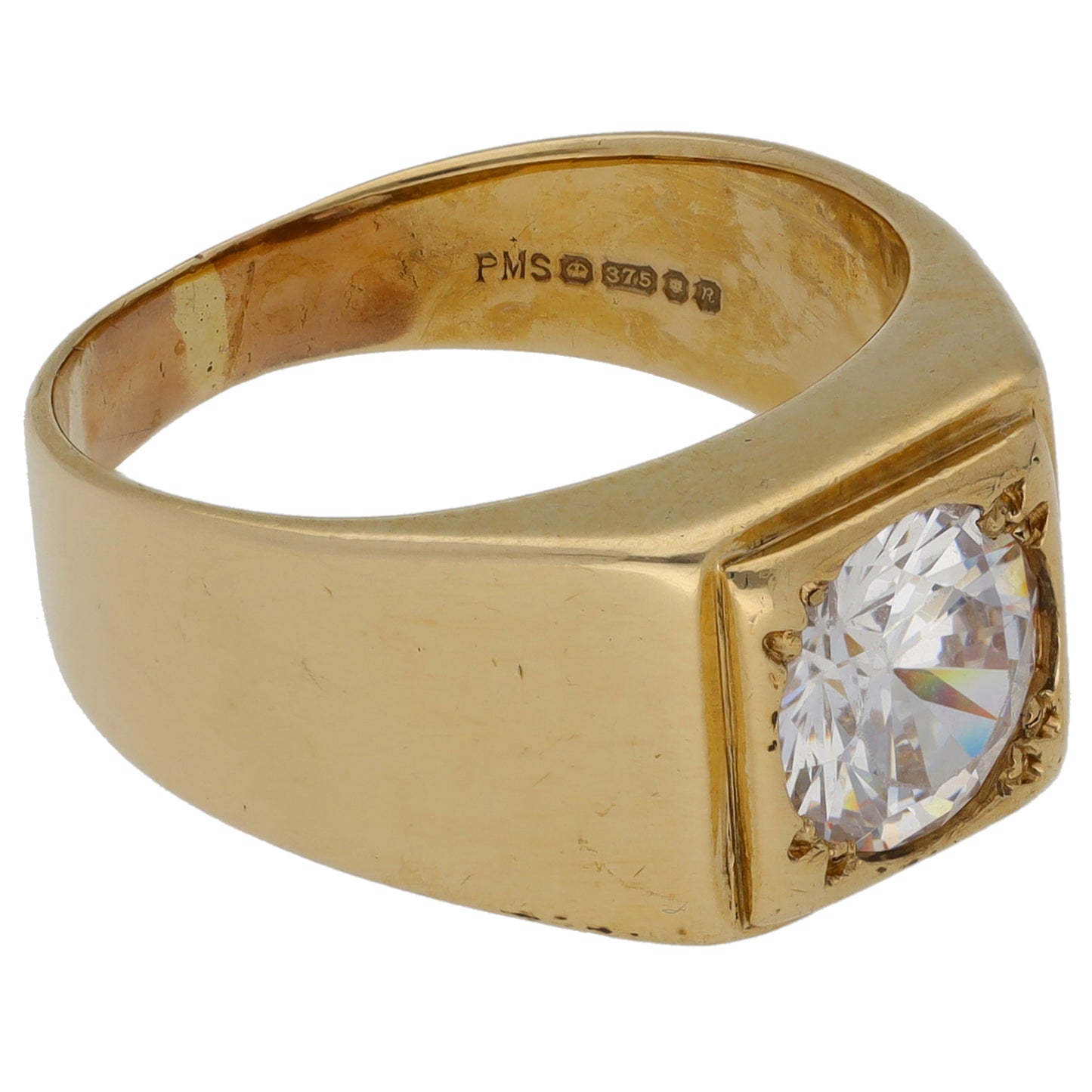 9ct Gold Cubic Zirconia Single Stone Ring Size O