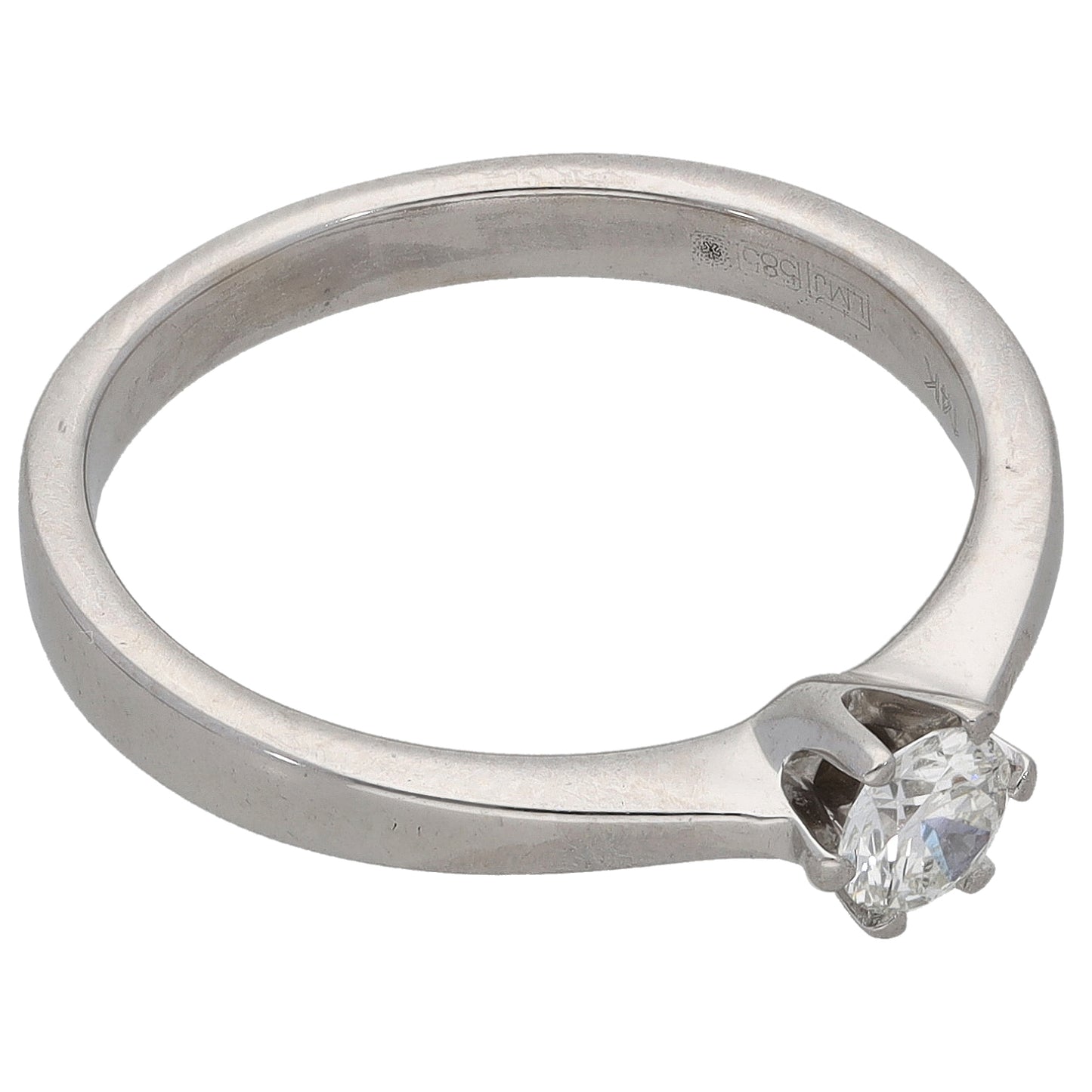 14ct White Gold 0.25ct Diamond Solitaire Ring Size L