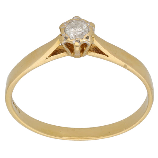 18ct Gold 0.10ct Diamond Solitaire Ring Size P