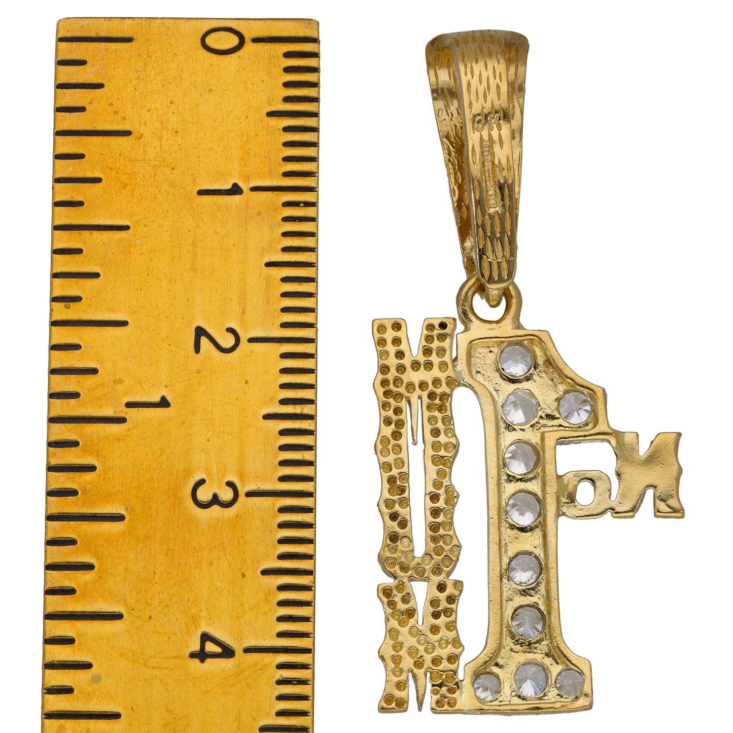 9ct Gold Cubic Zirconia No1 Mum Pendant