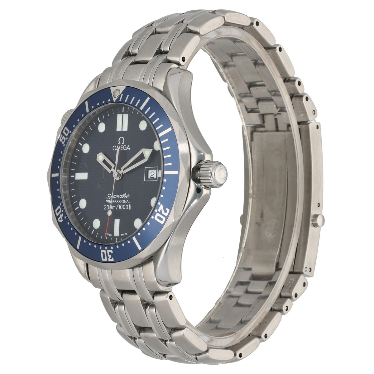 Omega Seamaster 2541.80.00, blue dial with 43.75mm stainless steel case and link bracelet, front image