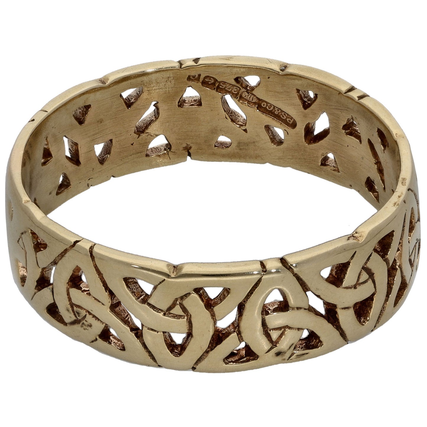 9ct Gold Patterned Wedding Ring Size Q