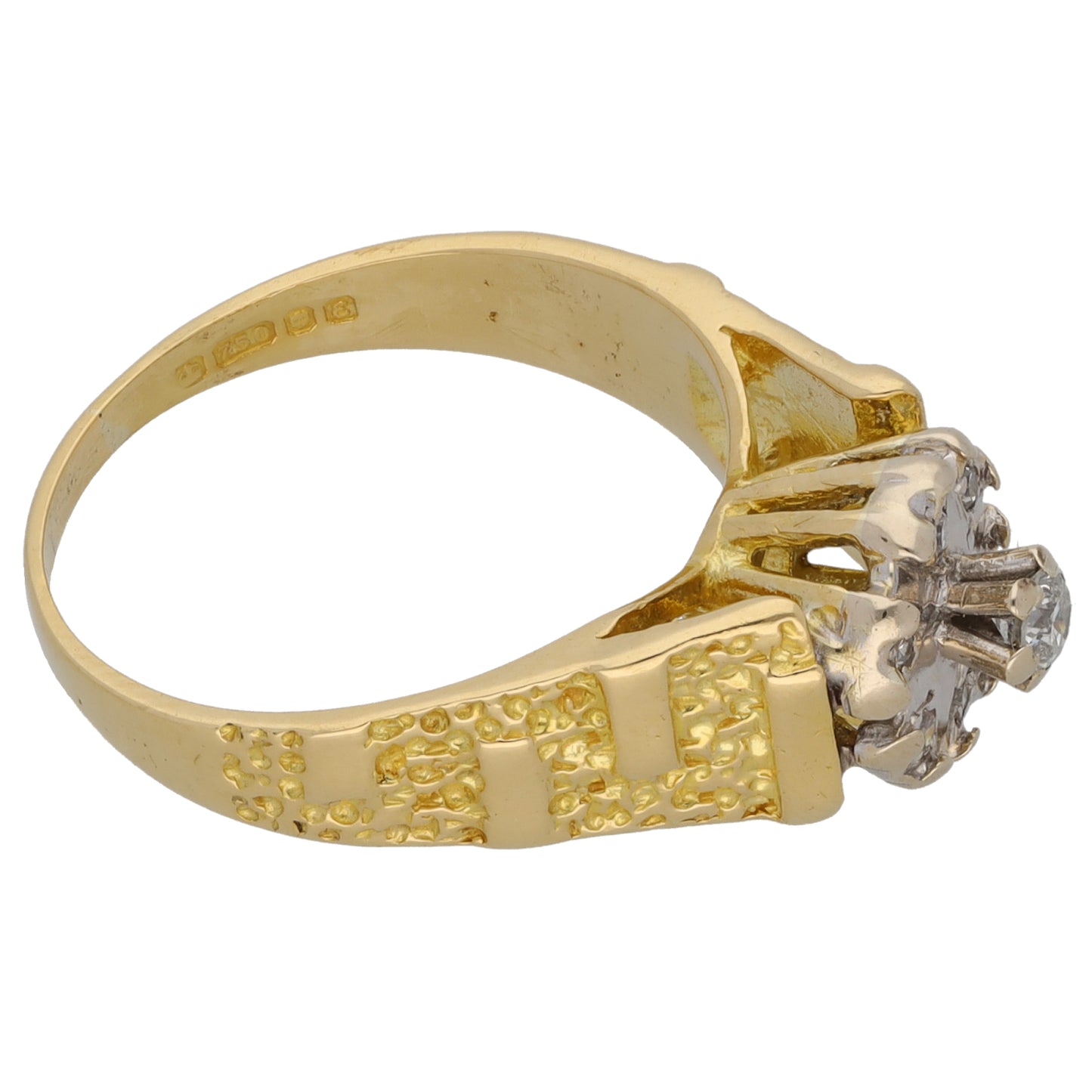 18ct Gold 0.10ct Diamond Cluster Ring Size M