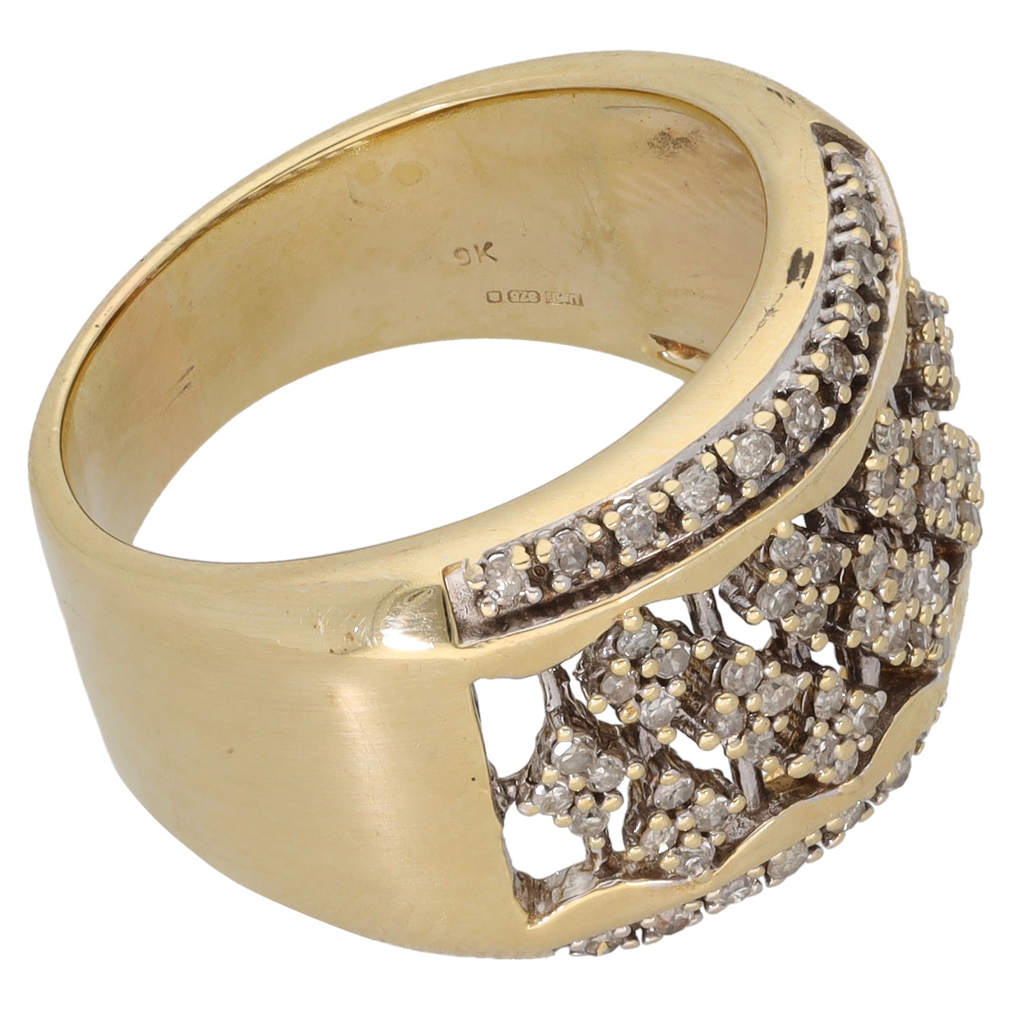 9ct Gold 0.48ct Diamond Dress/Cocktail Ring Size P