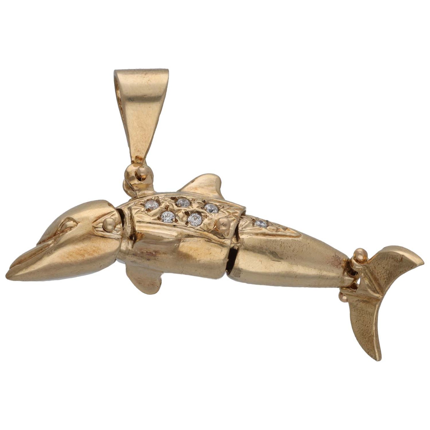 9ct Gold Cubic Zirconia Dolphin Pendant