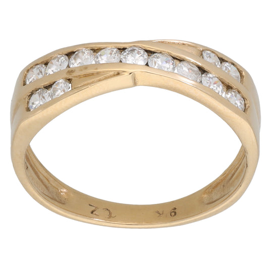 9ct Gold Cubic Zirconia Half Eternity Ring Size N
