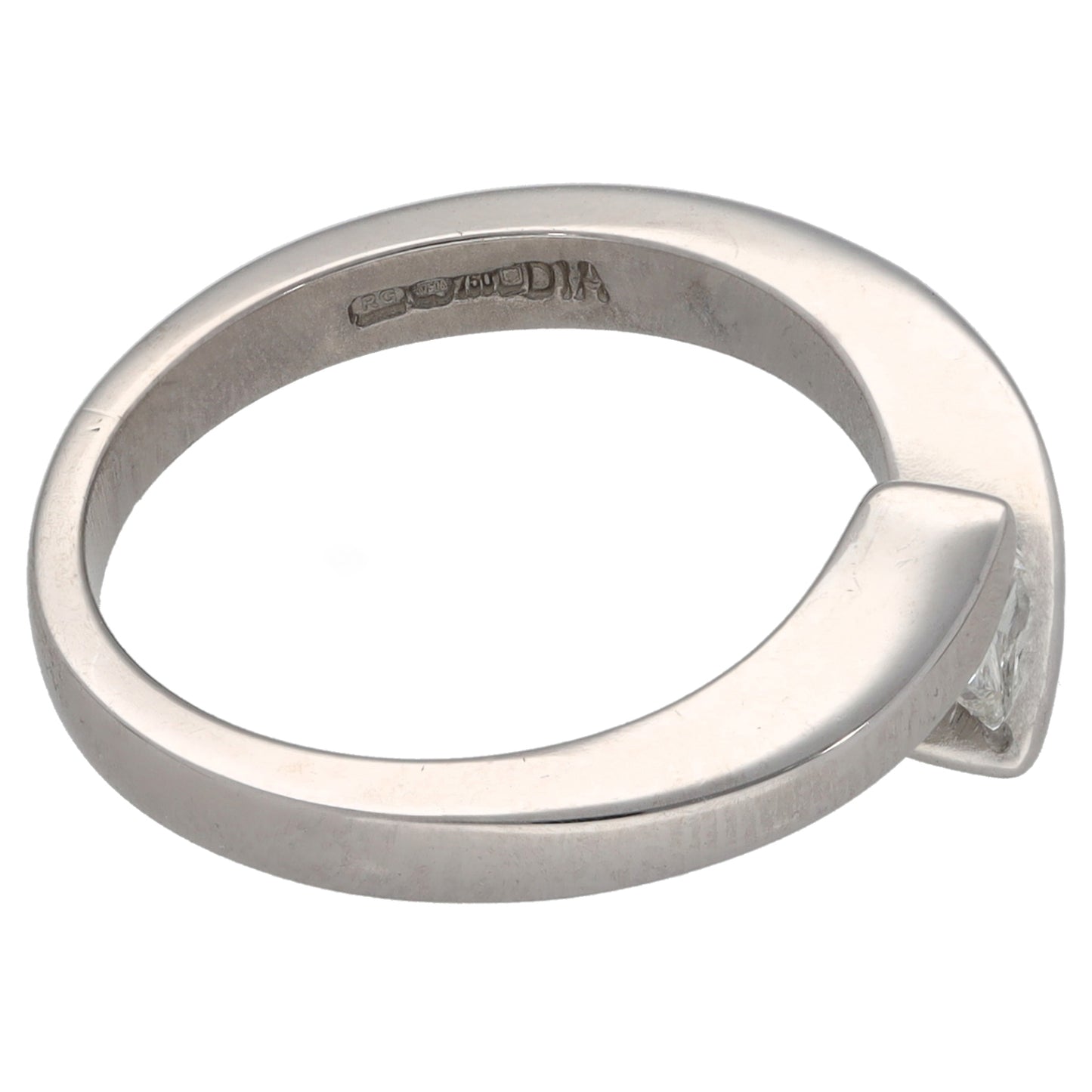 18ct White Gold 0.25ct Diamond Solitaire Ring Size K
