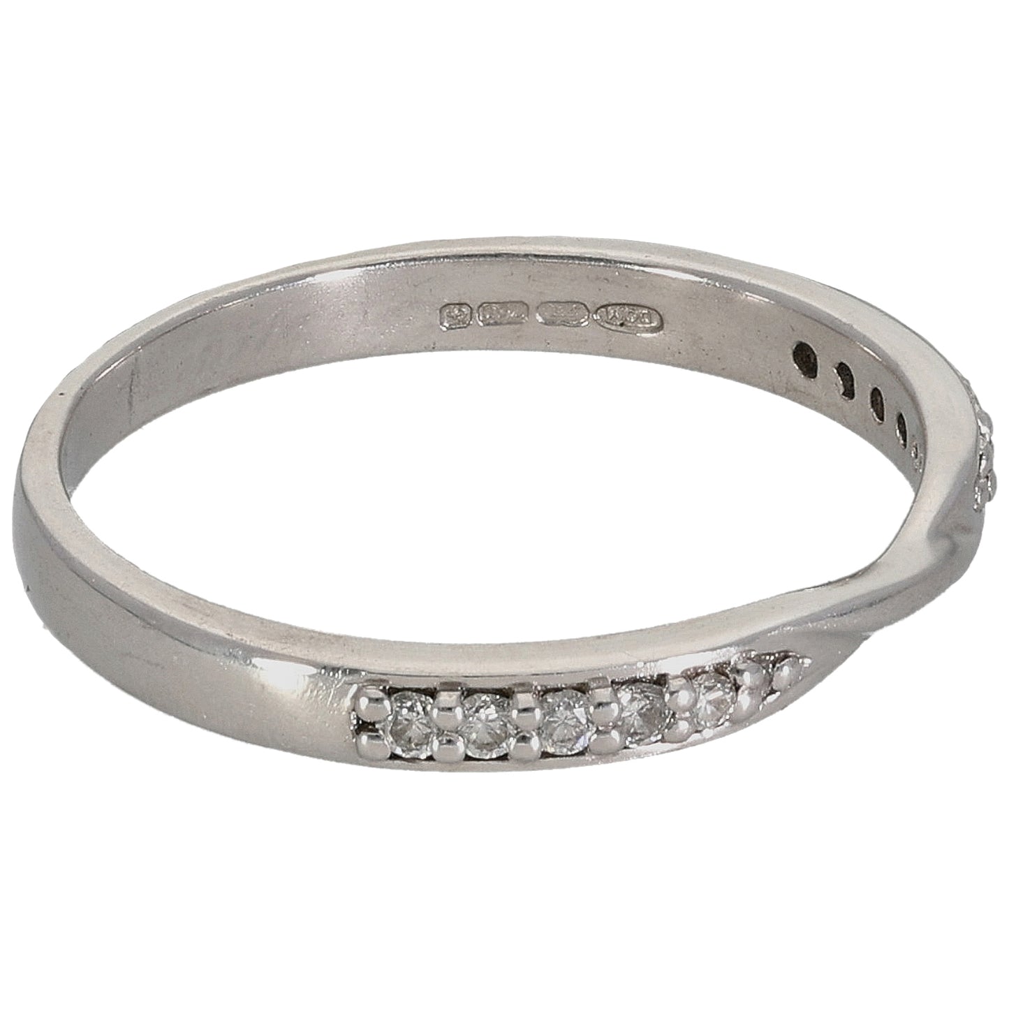 18ct White Gold 0.11ctDiamond Half Eternity Ring Size Q