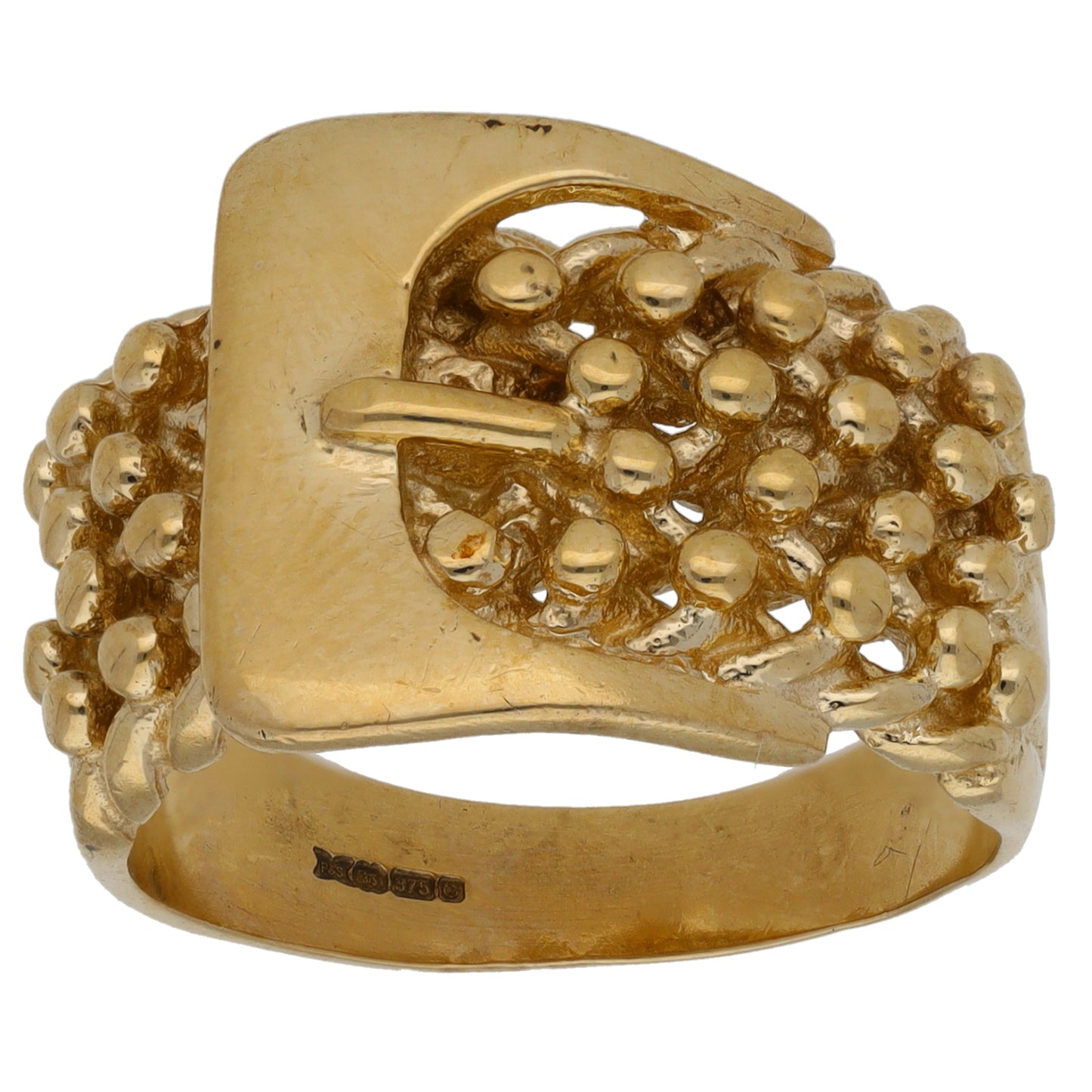 9ct Gold Buckle Ring Size R