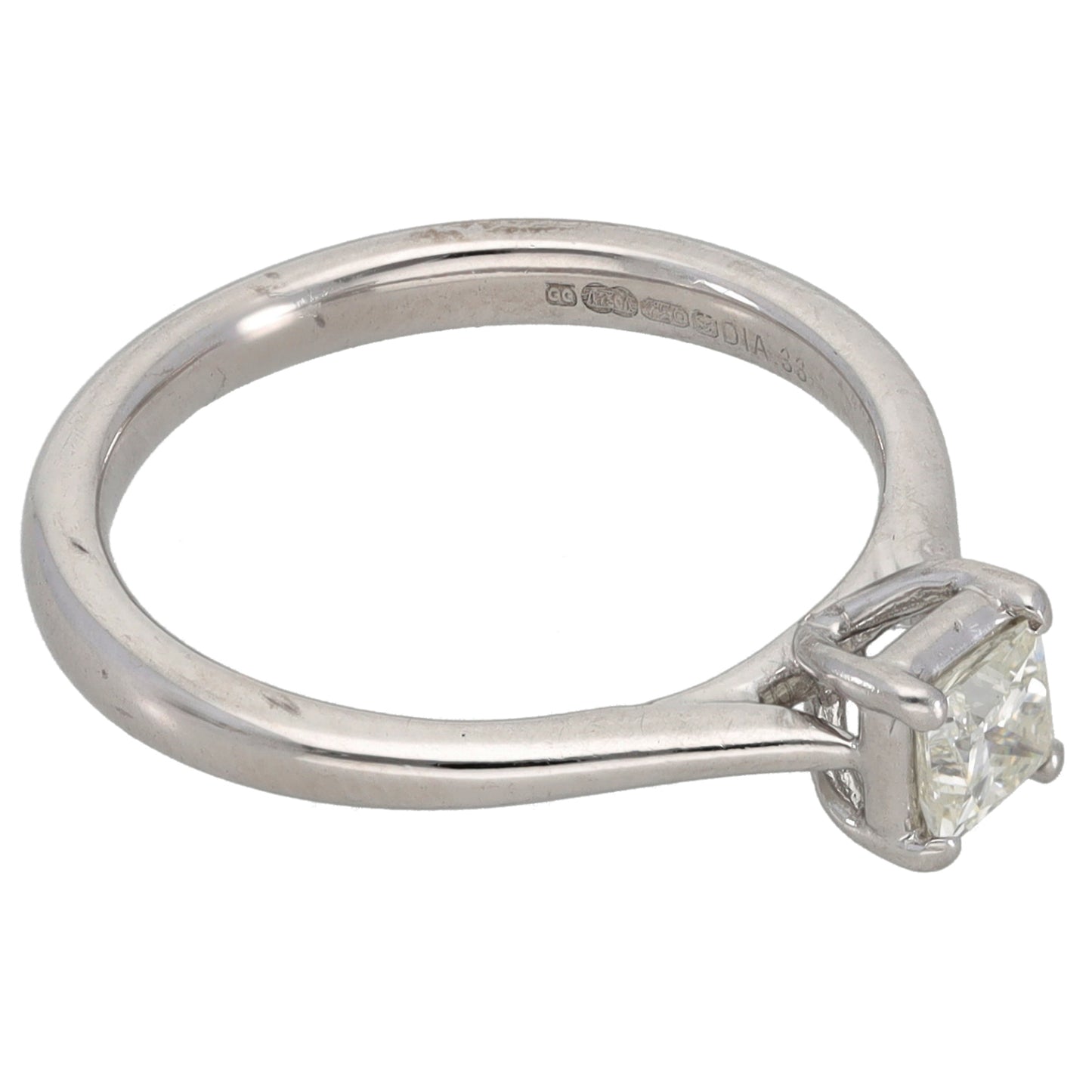 18ct White Gold 0.33ct Diamond Solitaire Ring Size K