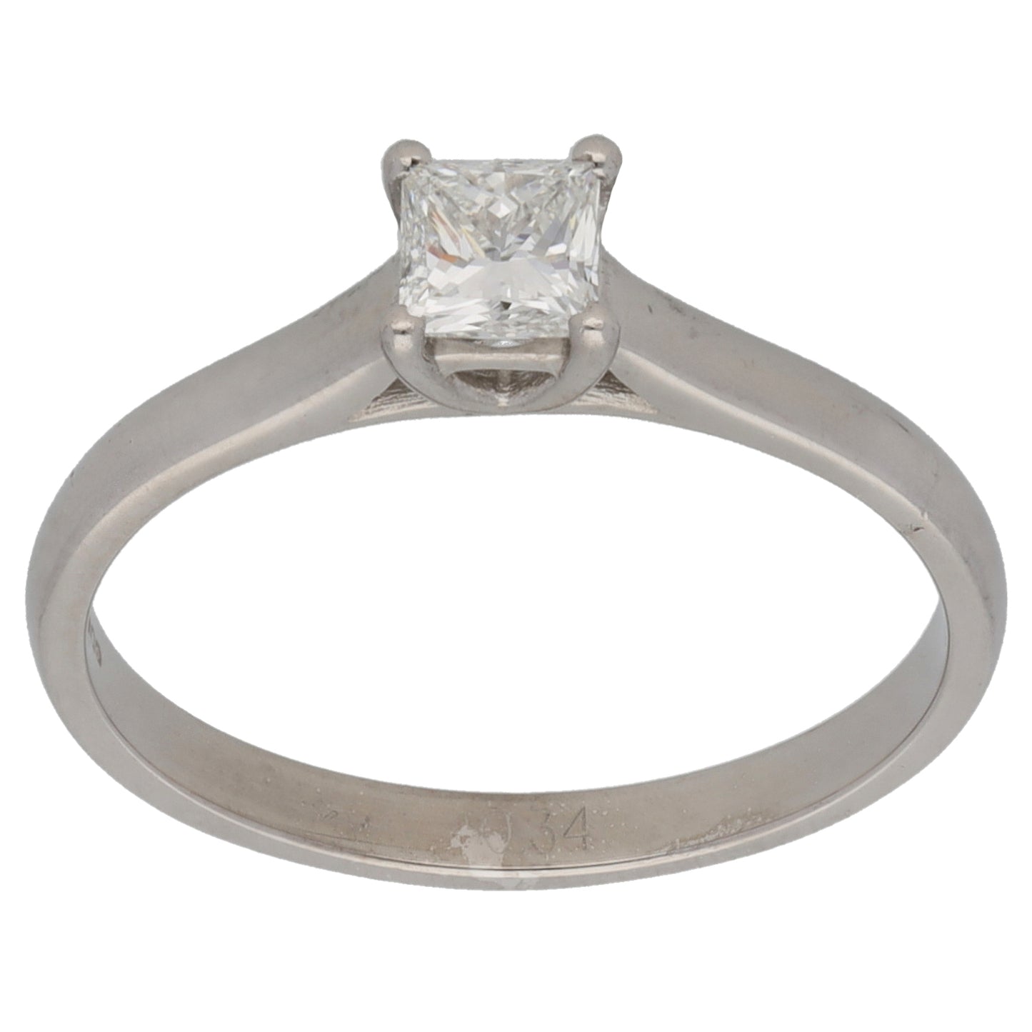 18ct White Gold 0.34ct Diamond Solitaire Ring Size M