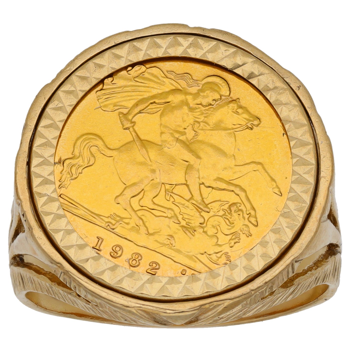 9ct Gold Coin Ring Size Y