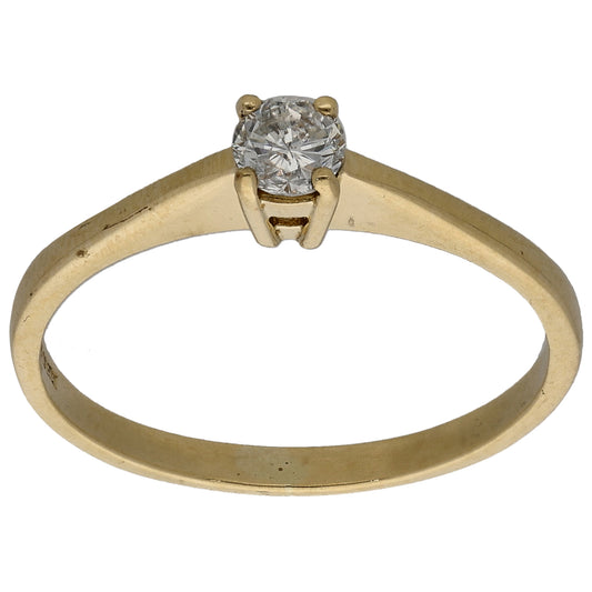 18ct Gold 0.20ct Diamond Solitaire Ring Size P