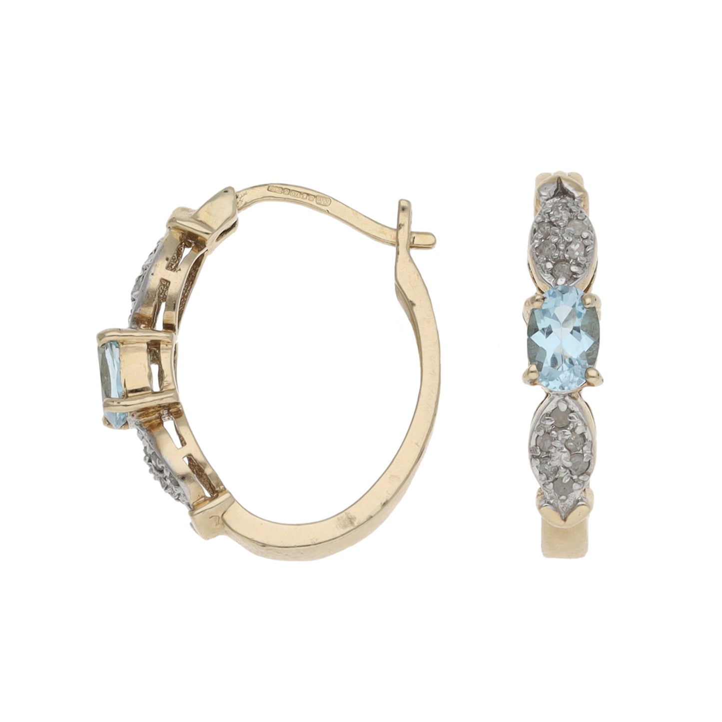9ct Gold Topaz & 0.12ct Diamond Dress/Cocktail Earrings