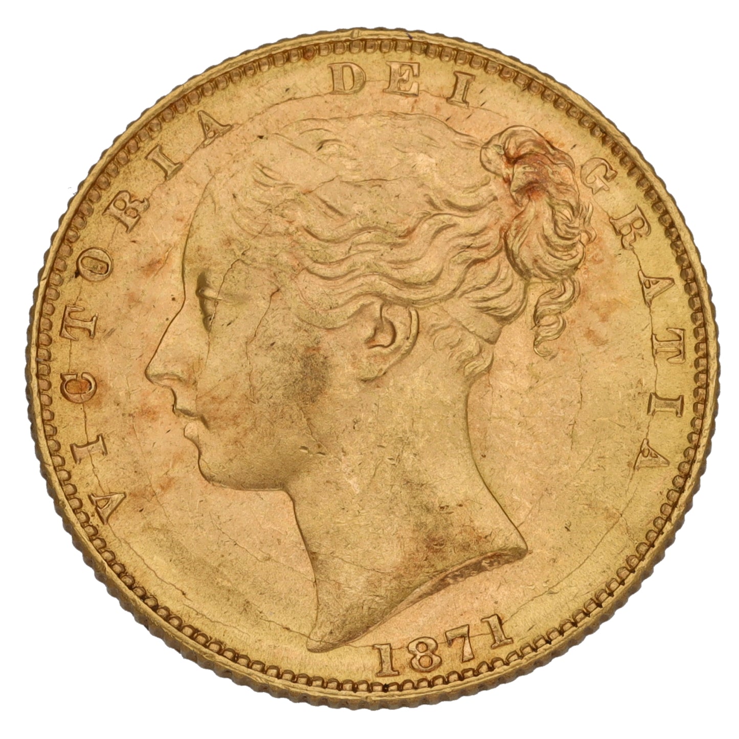 22ct Gold Queen Victoria Full Sovereign Coin 1871