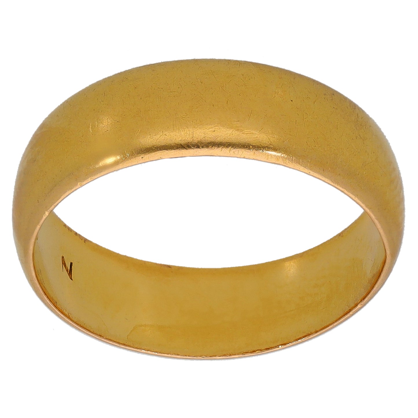22ct Gold Plain Wedding Ring Size N