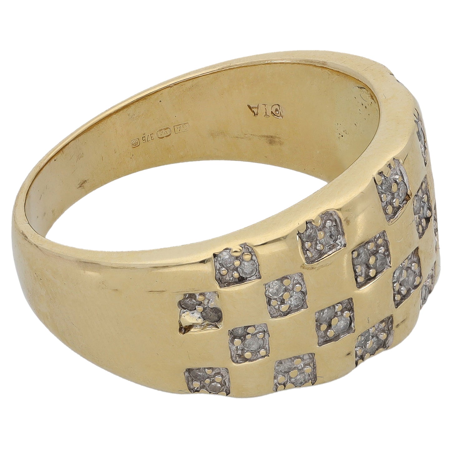 9ct Gold 0.22ct Diamond Dress/Cocktail Ring Size S