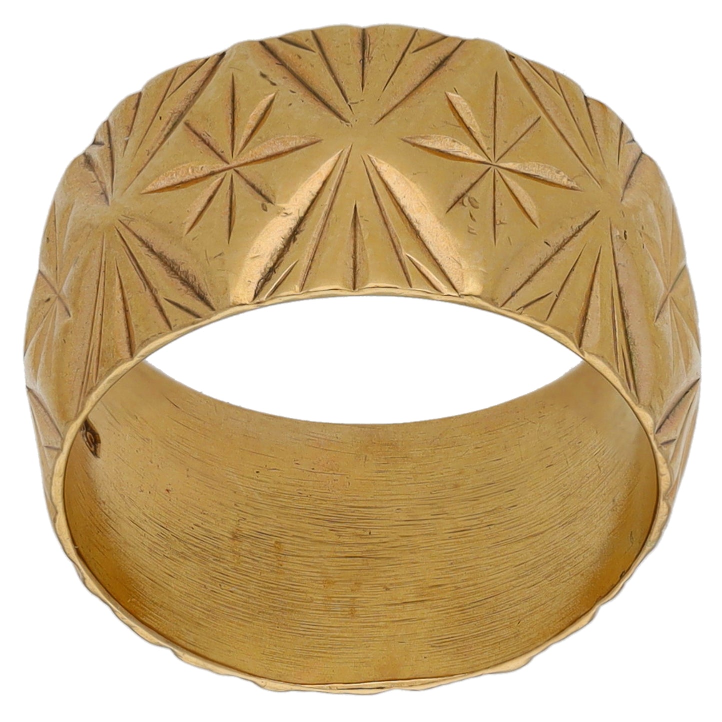 9ct Gold Patterned Wedding Ring Size P