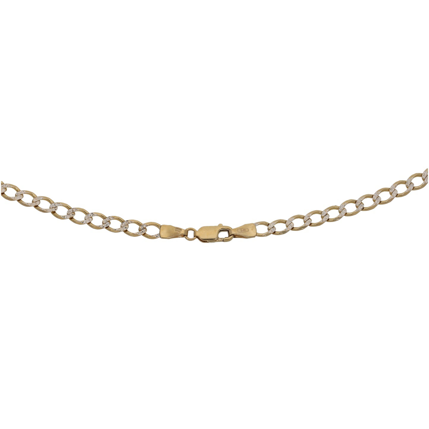 9ct Bicolour Gold Curb Chain 16"