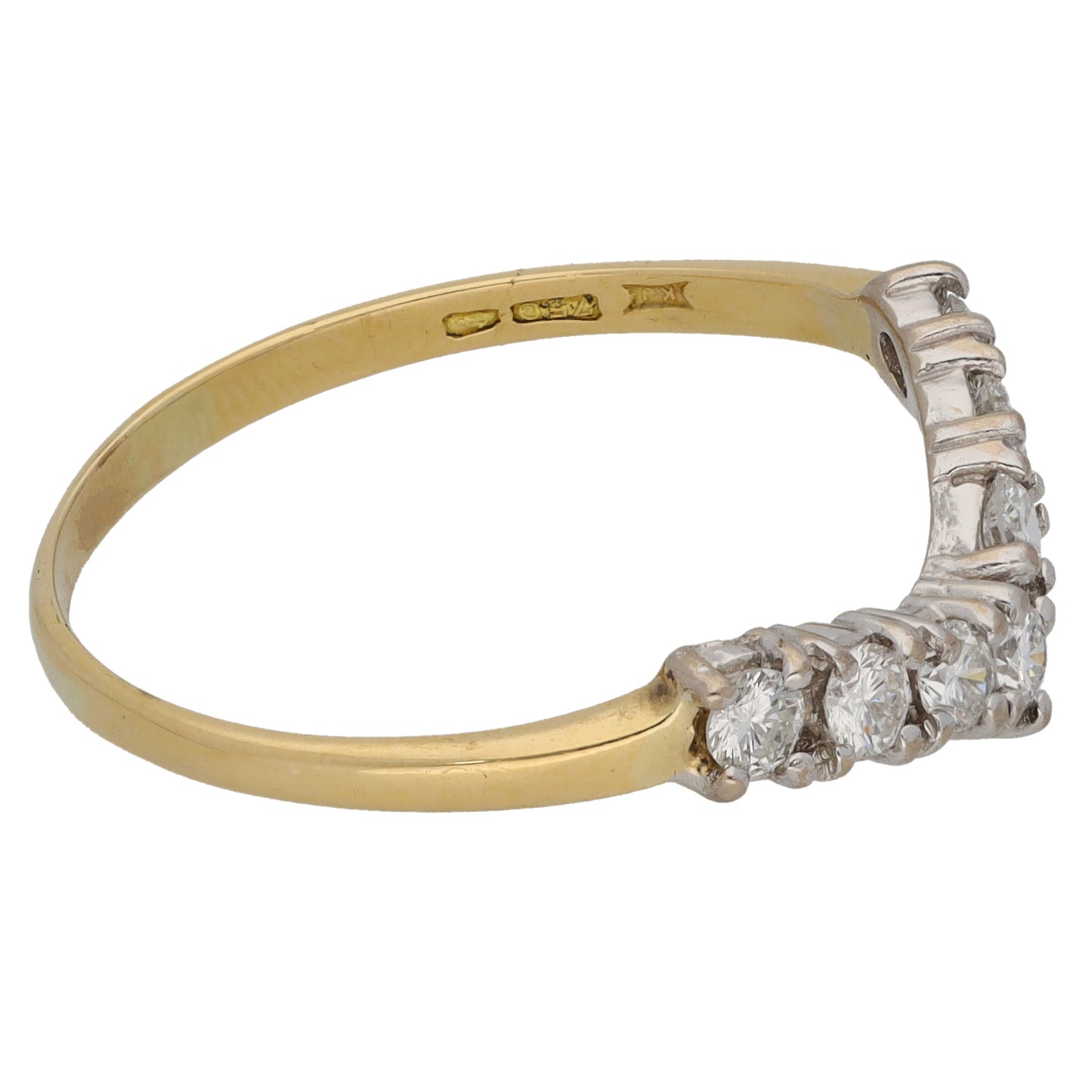 18ct Gold 0.50ct Diamond Wishbone Ring Size T
