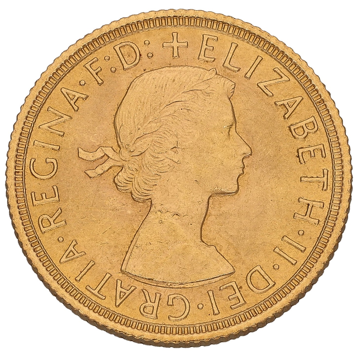 22ct Gold Queen Elizabeth II Full Sovereign Coin 1958