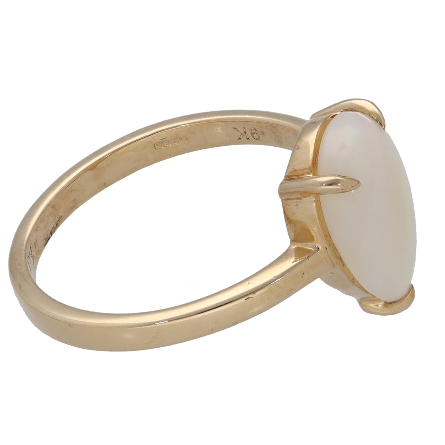 9ct Gold Opal Single Stone Ring Size N