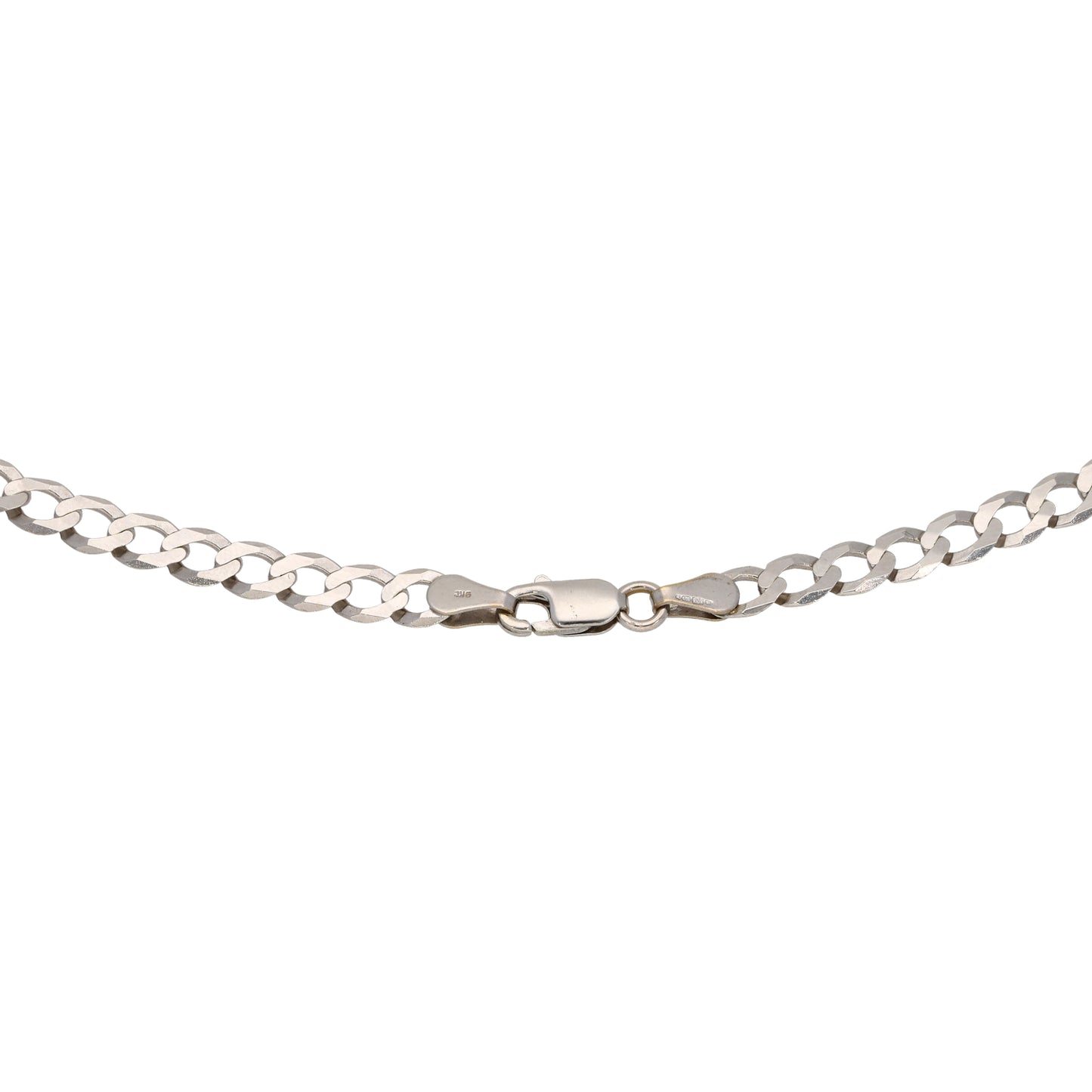 9ct White Gold Curb Chain 18"