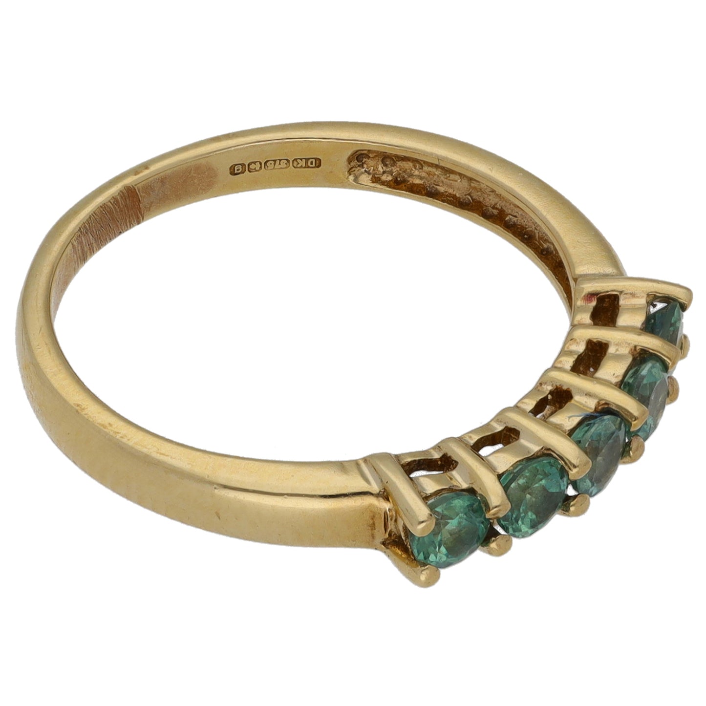 9ct Gold Beryl Half Eternity Ring Size N