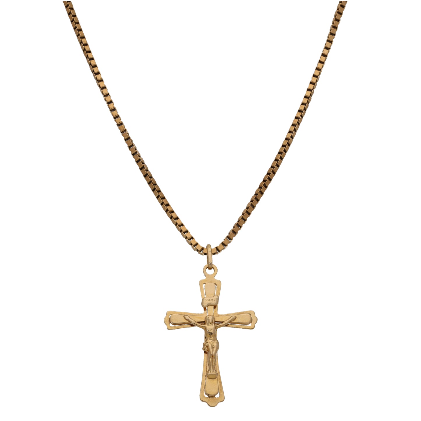 9ct Gold Crucifix Pendant With Chain