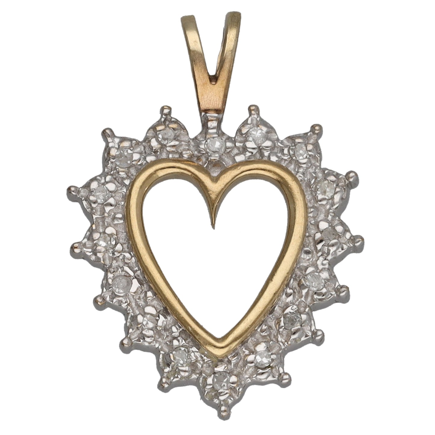 9ct Gold 0.08ct Diamond Heart Pendant