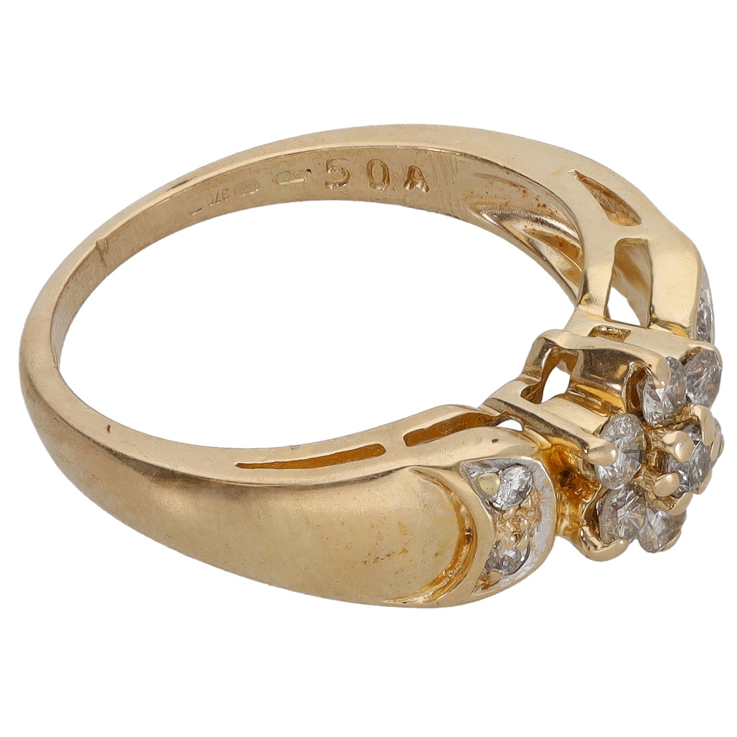 9ct Gold 0.43ct Diamond Dress/Cocktail Ring Size N