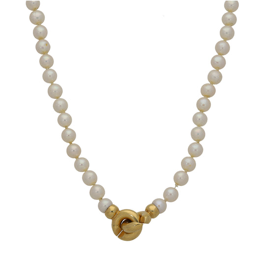 18ct Gold Cultured Pearl Pearl Necklace 18"