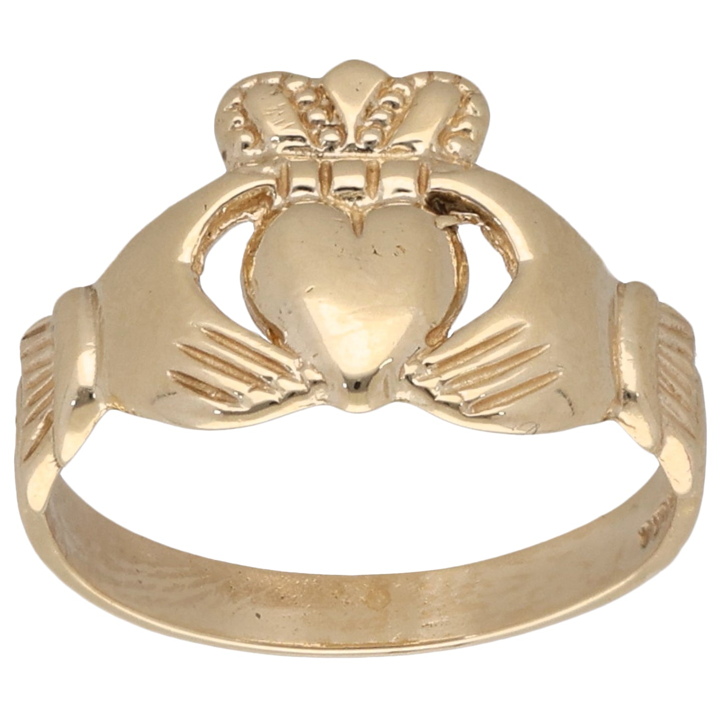 9ct Gold Claddagh Ring Size M