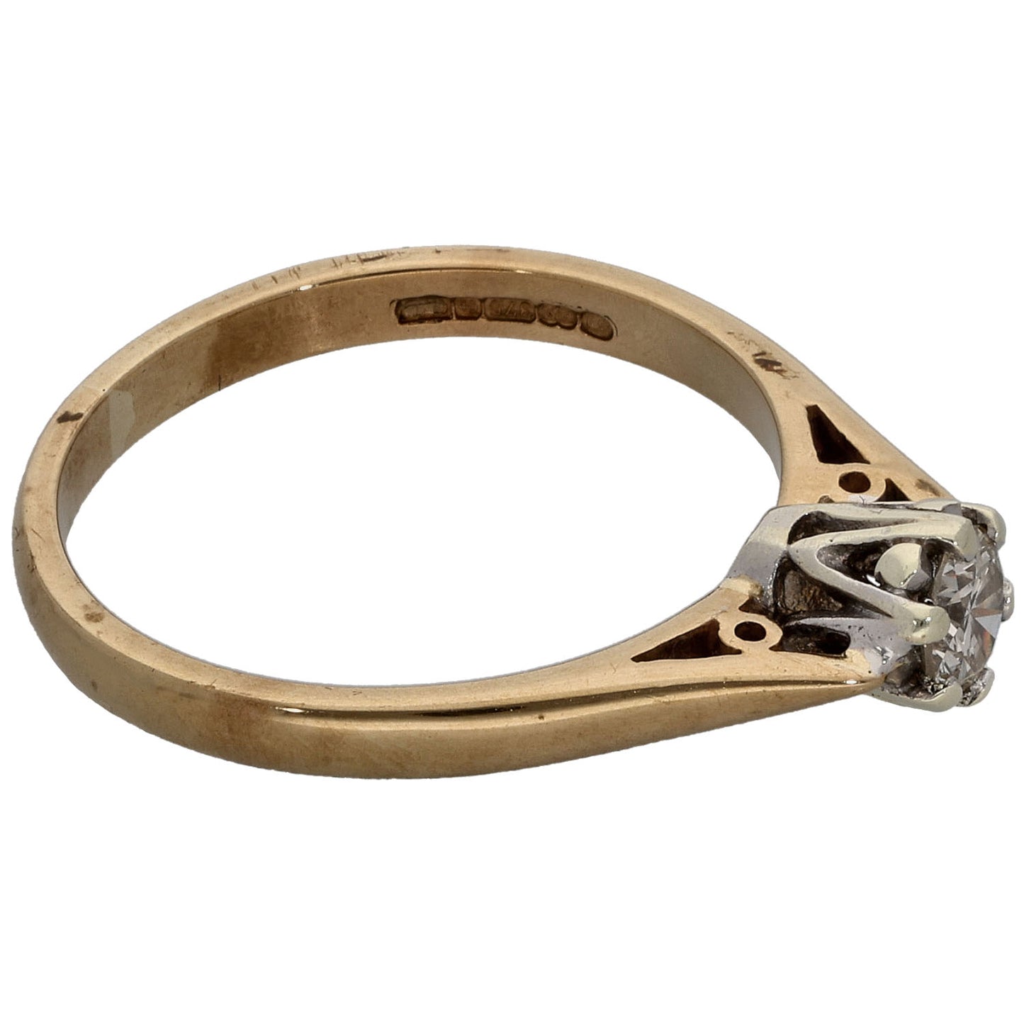 9ct Gold 0.25ct Diamond Solitaire Ring Size M