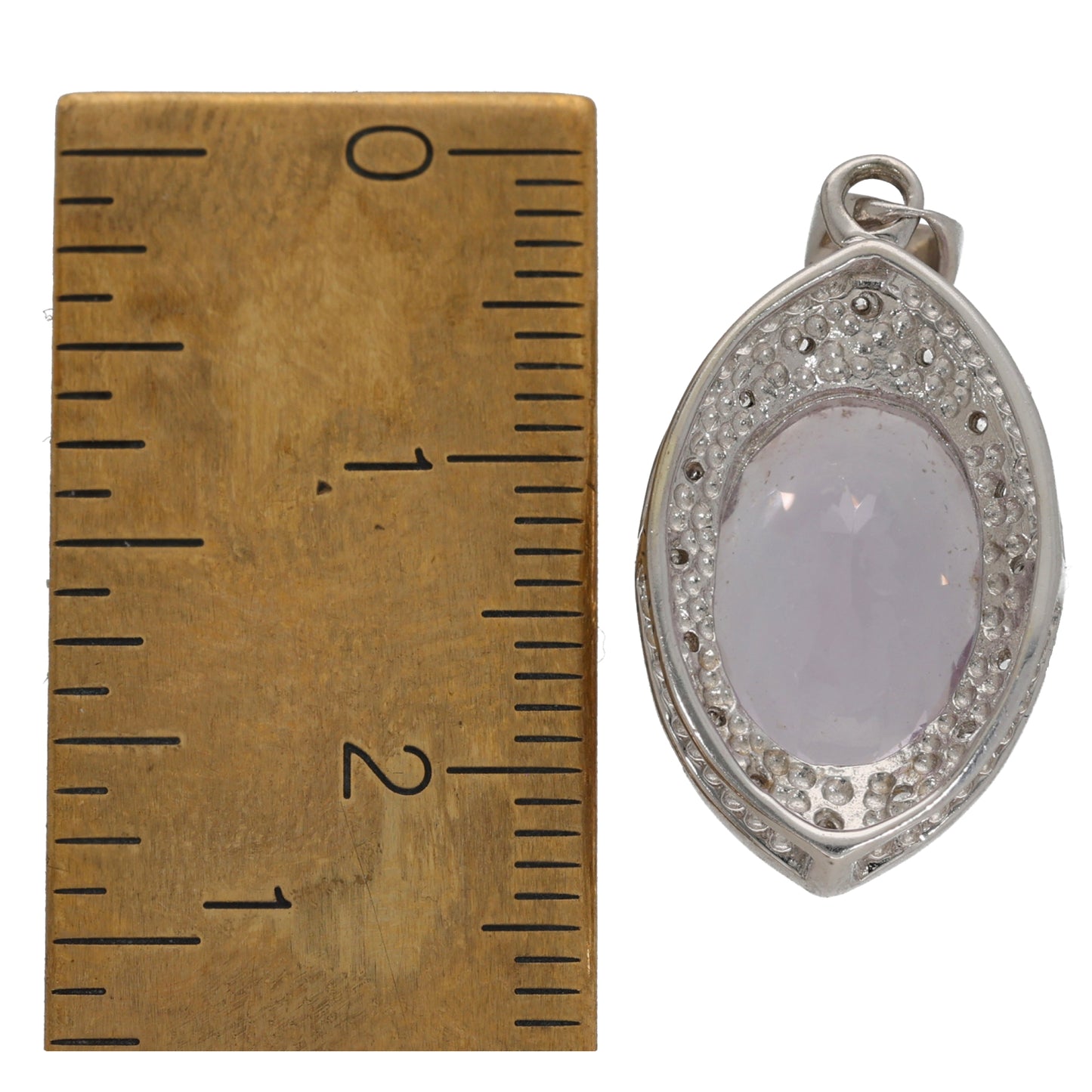 9ct White Gold Amethyst & Quartz Dress/Cocktail Pendant