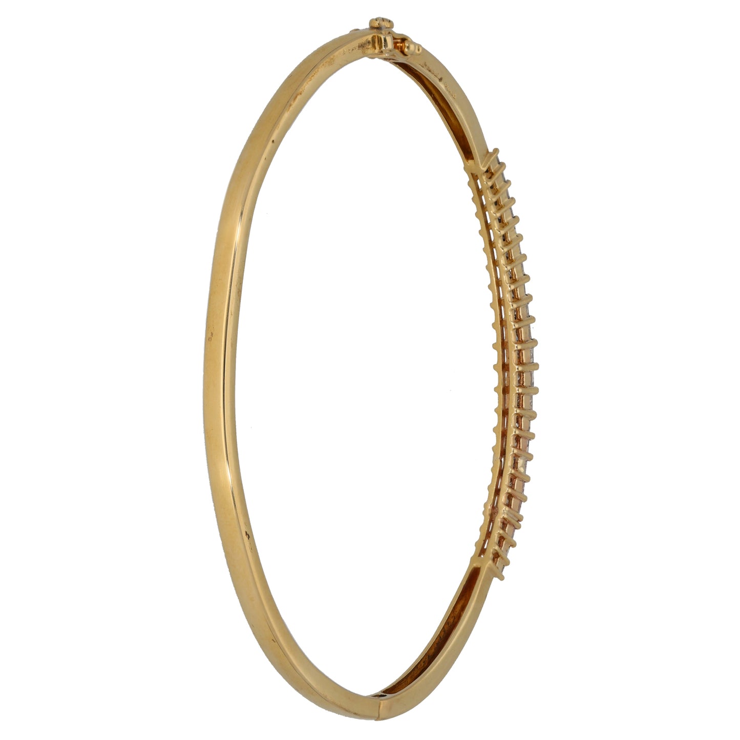 9ct Gold 2.10ct Diamond Hinged/Clasp Bangle