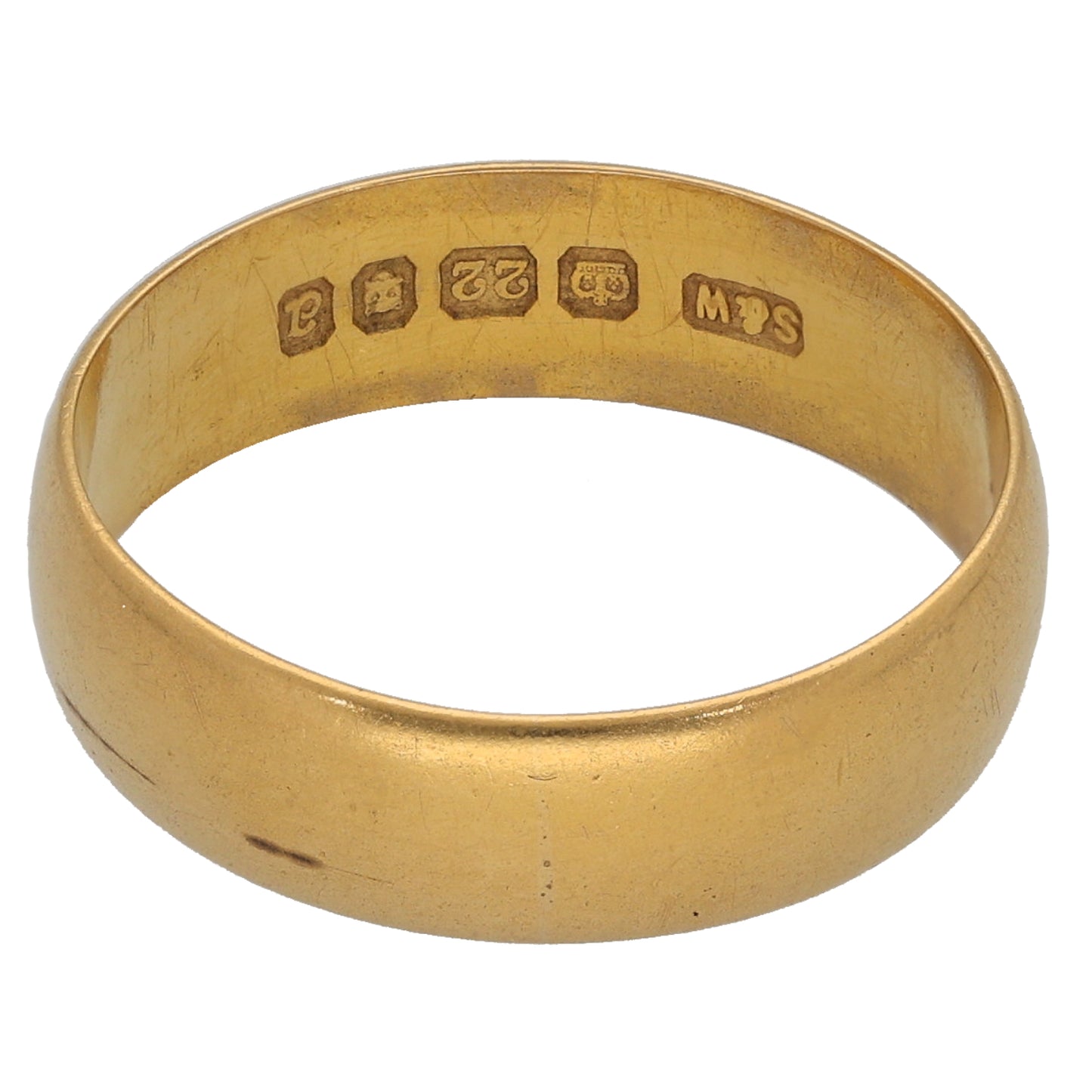 22ct Gold Plain Wedding Ring Size Q