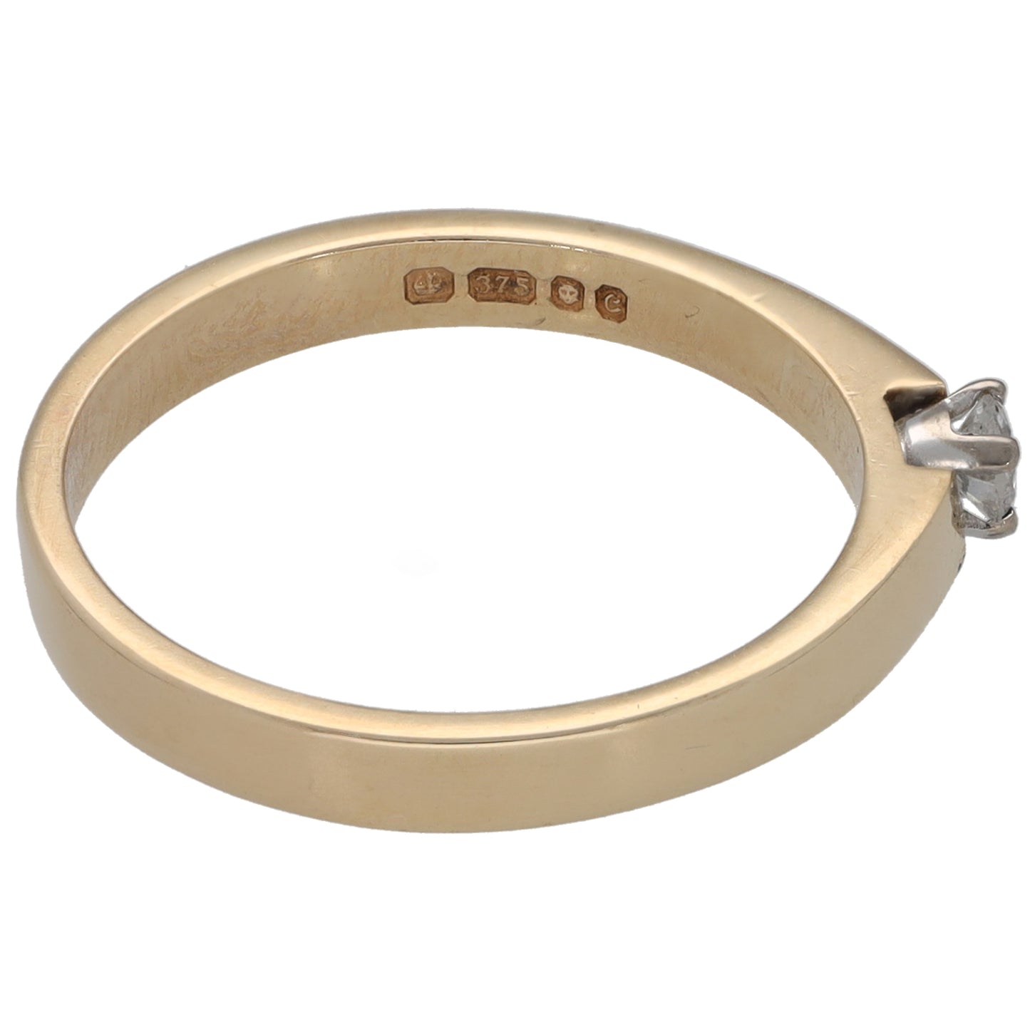9ct Gold 0.08ct Diamond Solitaire Ring Size M