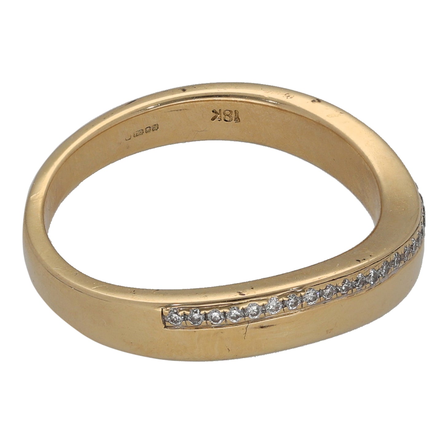 18ct Gold 0.14ct Diamond Half Eternity Ring Size L