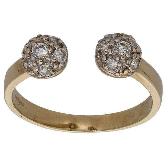 9ct Gold Cubic Zirconia Dress/Cocktail Ring Size M