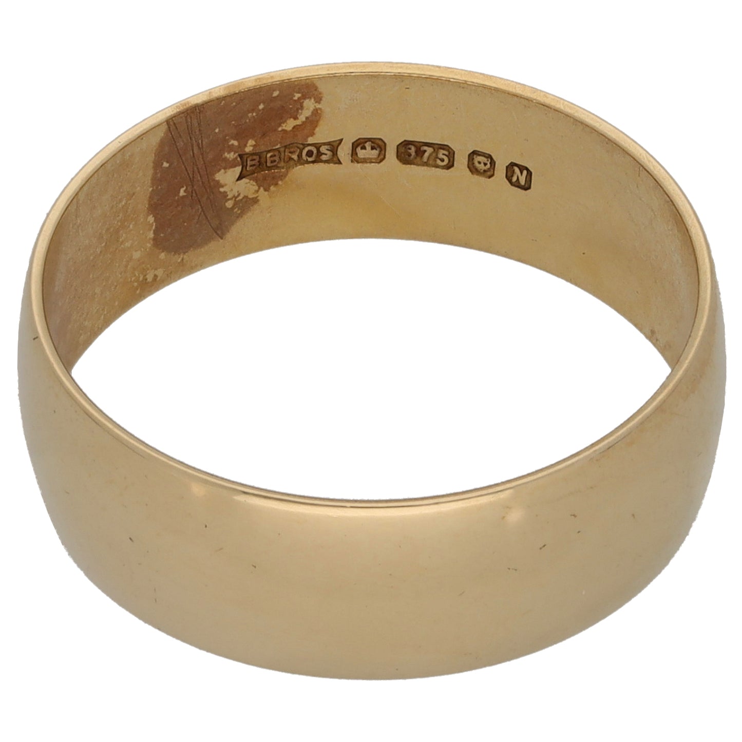 9ct Gold Plain Wedding Ring Size N