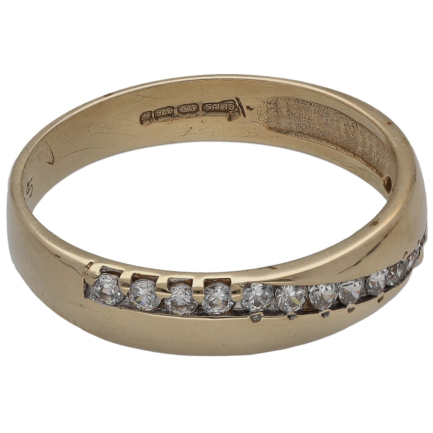 9ct Gold Cubic Zirconia Half Eternity Ring Size P