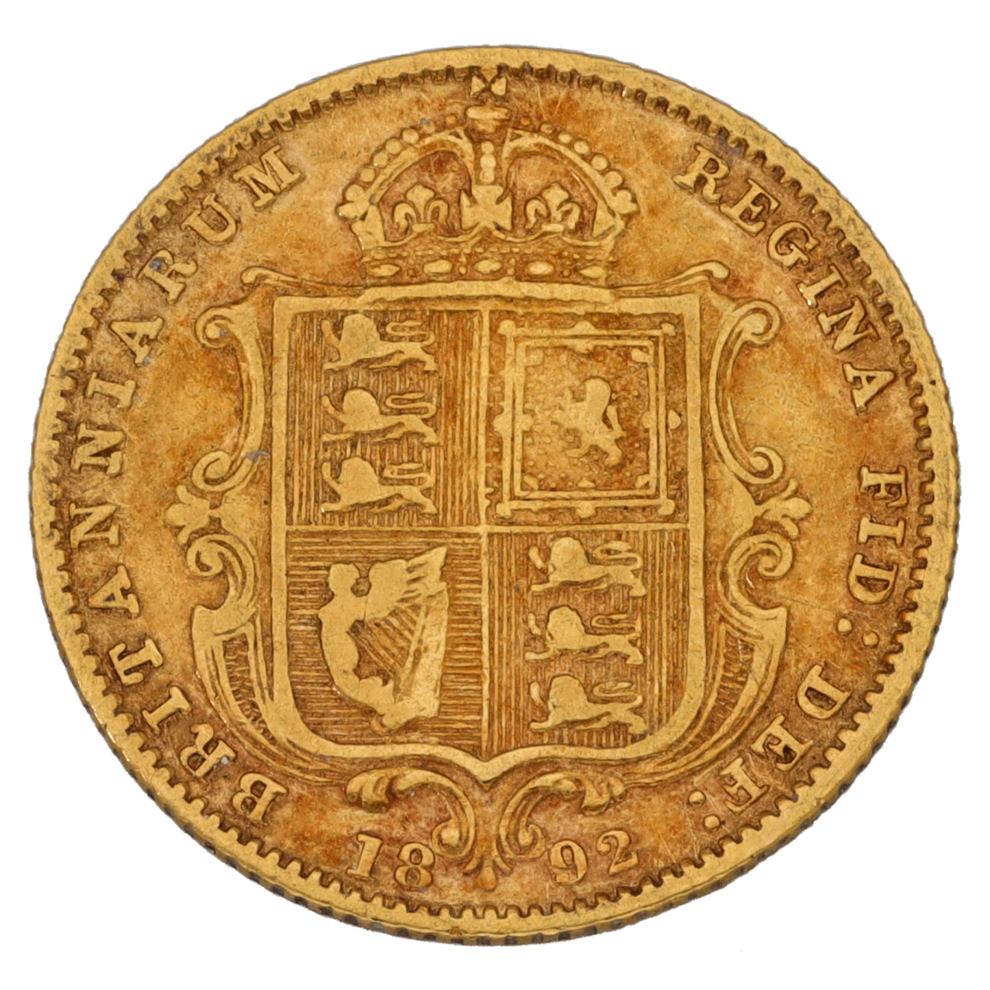 22ct Gold Queen Victoria Half Sovereign Coin 1892