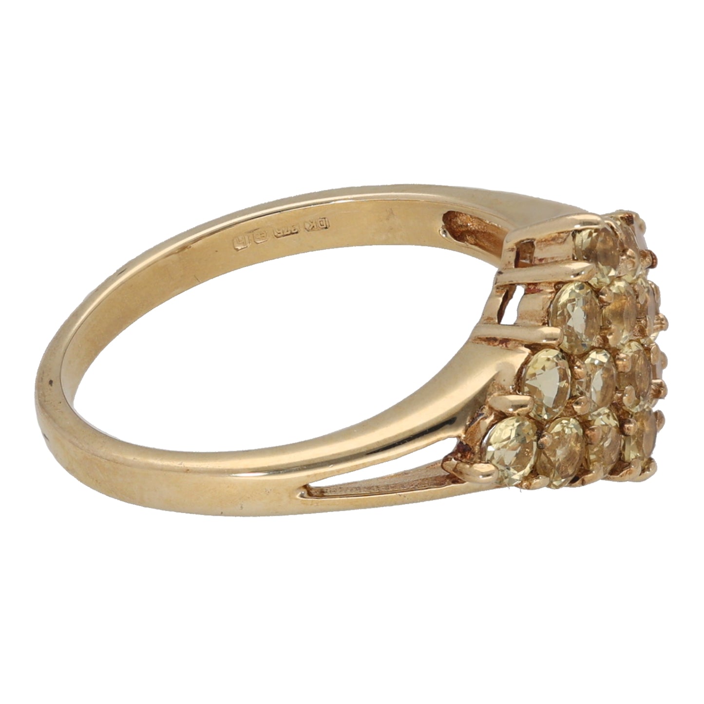 9ct Gold Yellow Apatite Dress/Cocktail Ring Size N