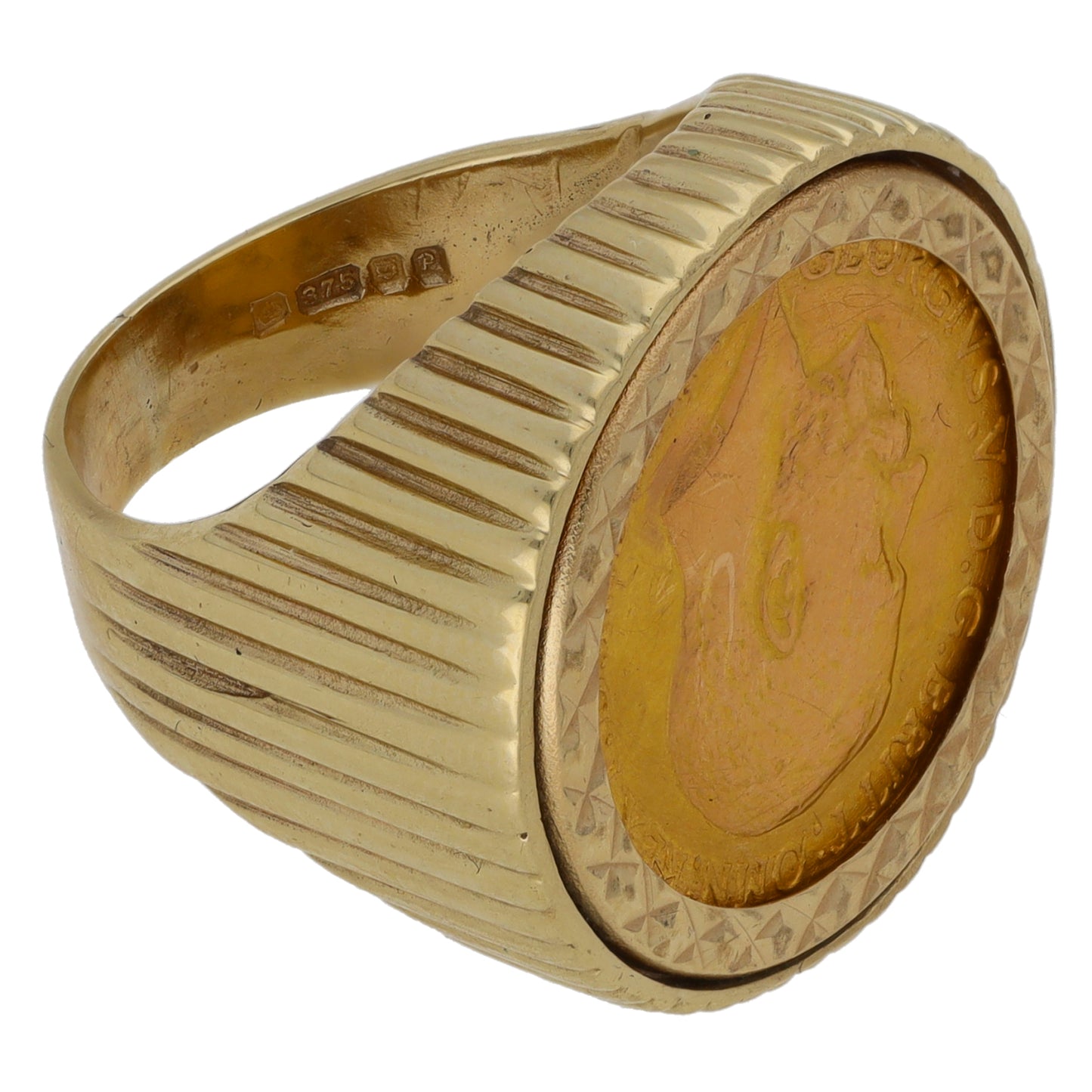 9ct Gold Coin Ring Size K