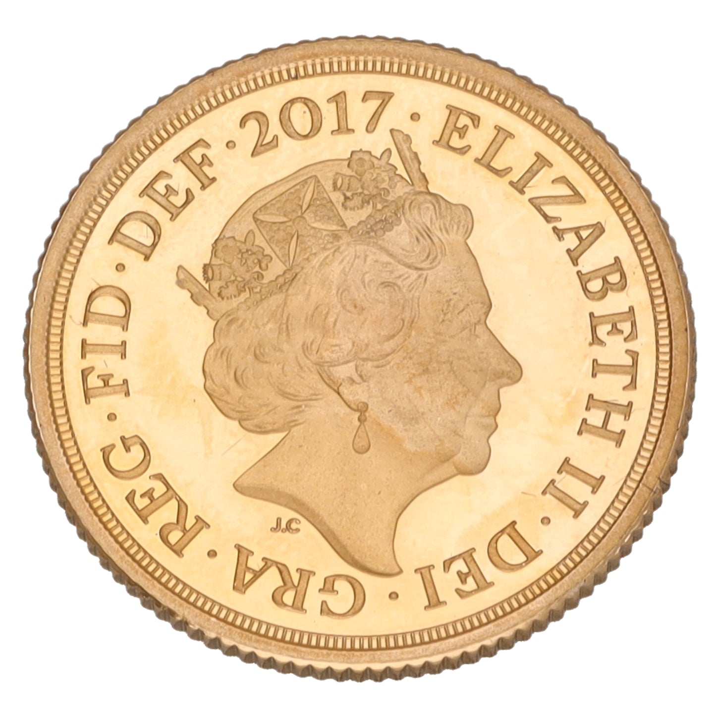 22ct Gold Queen Elizabeth II Full Sovereign Coin 2017