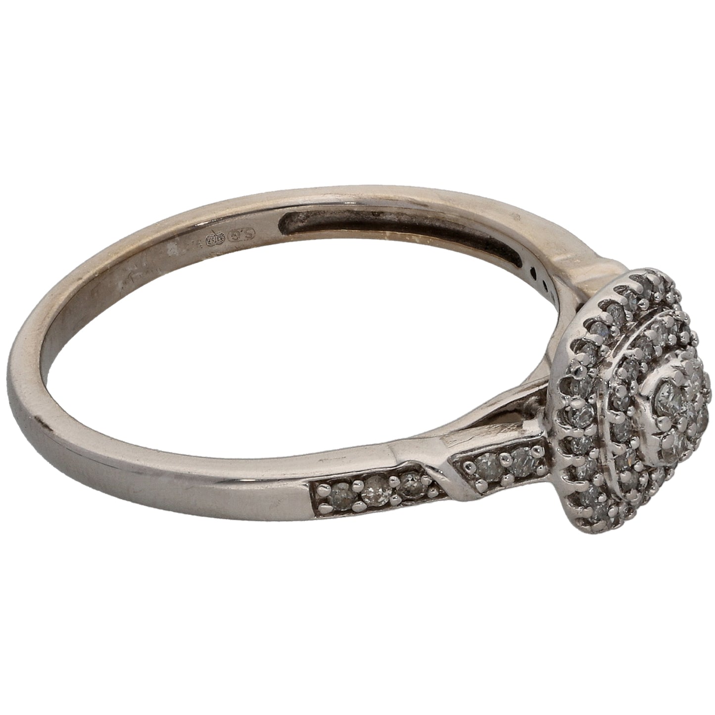 9ct White Gold 0.265ct Diamond Dress/Cocktail Ring Size R