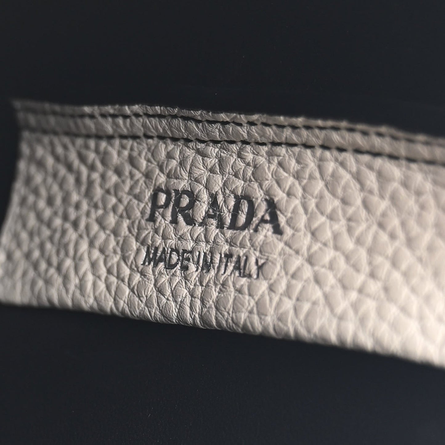 Prada Small Dynamique Tote Vitello Daino Leather Bag - White