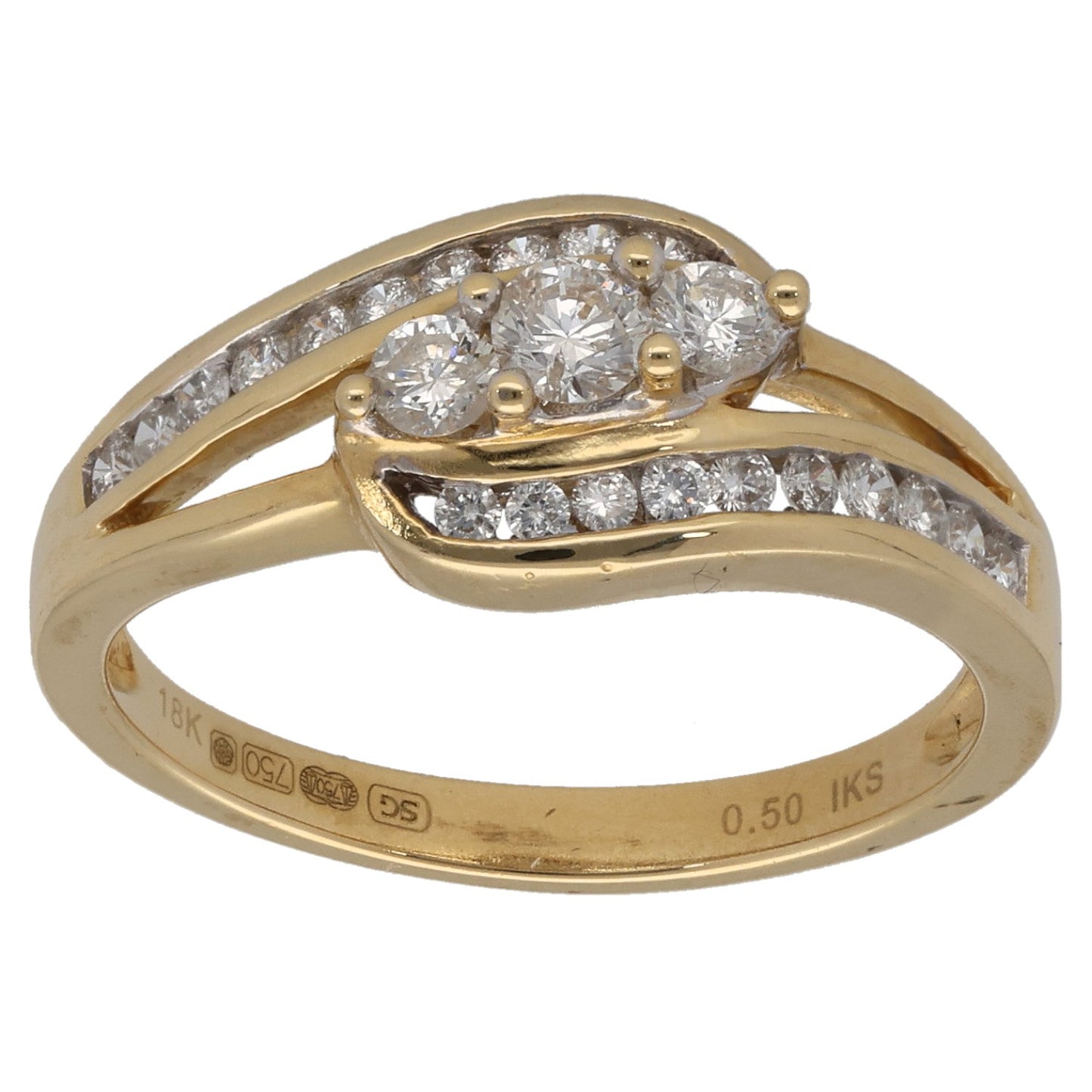 18ct Gold 0.39ct Diamond Cluster Ring Size O